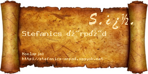 Stefanics Árpád névjegykártya