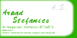 arpad stefanics business card